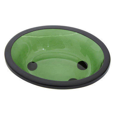 Allegra Green Glass Oval Soap Dish