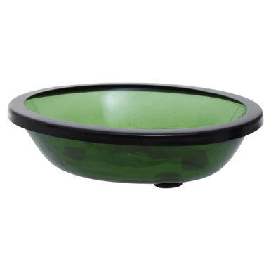 Allegra Green Glass Oval Soap Dish