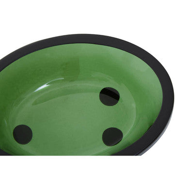 Allegra Green Glass Oval Soap Dish