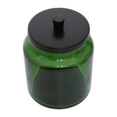 Allegra Green Glass Bathroom Jar with Metal Lid 300ml