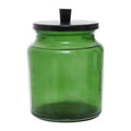 Allegra Green Glass Bathroom Jar with Metal Lid 300ml