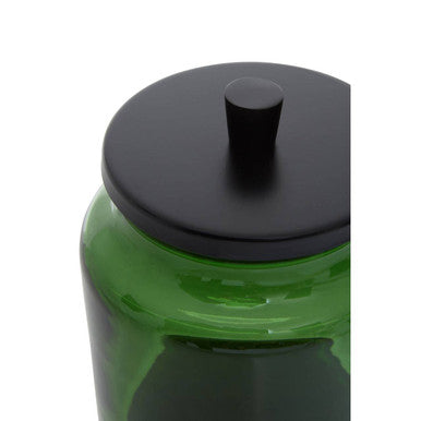 Allegra Green Glass Bathroom Jar with Metal Lid 300ml