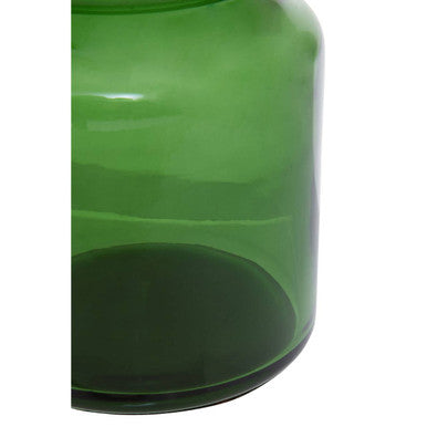 Allegra Green Glass Bathroom Jar with Metal Lid 300ml