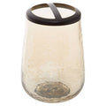 Allegra Black and Gold Glass Toothbrush Holder with Textured Detail