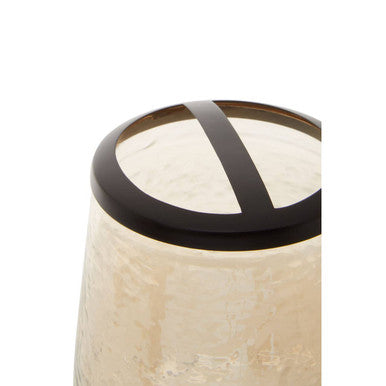 Allegra Black and Gold Glass Toothbrush Holder with Textured Detail