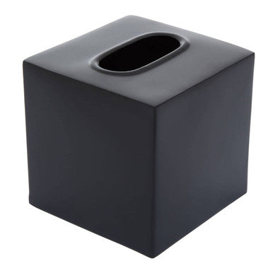 Allegra Black and Gold Stainless Steel Tissue Box