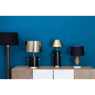 Melora Round Marble Gold Finish Table Lamp Base