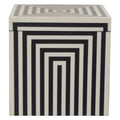 Large Square Black and White Stripe Trinket Box | Donato