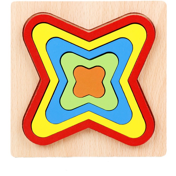 1-3 Years Old Baby Children's Puzzle Wooden 3d Shape Puzzle Toy