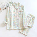 Japanese Sweet Ladies' Homewear Cotton Double-layer Gauze New Long-sleeved Trousers Two-piece Set