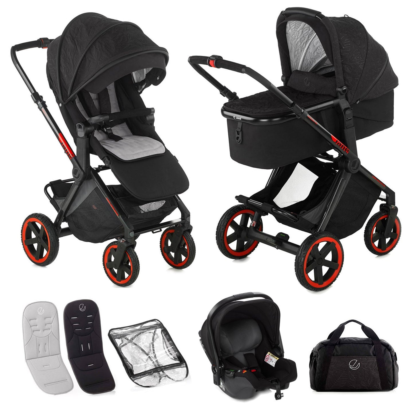 Jané Limited Edition Crosslight Pro Carbon 3in1 Travel System with Lightweight Carbon Fibre Chassis