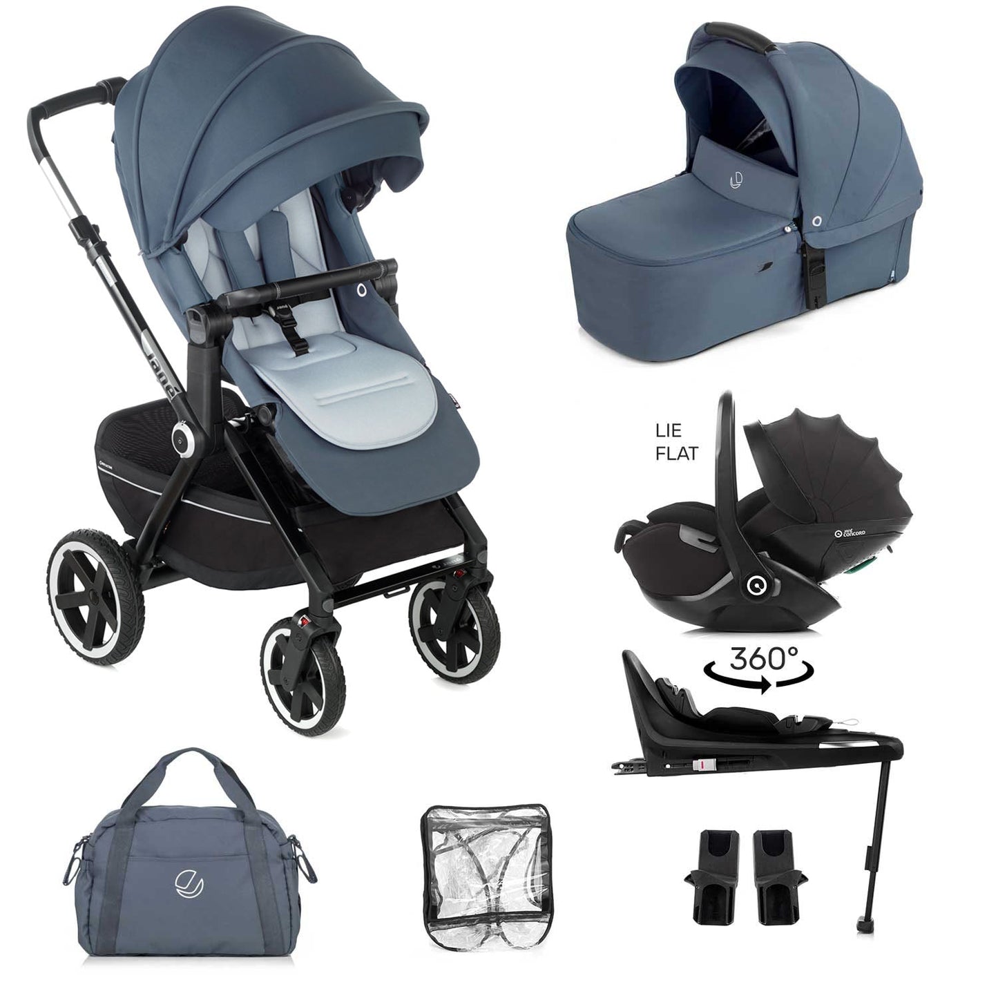 Jane Crosslight-3 Trio Kombibaby 360 Lie-Flat Car Seat Travel System