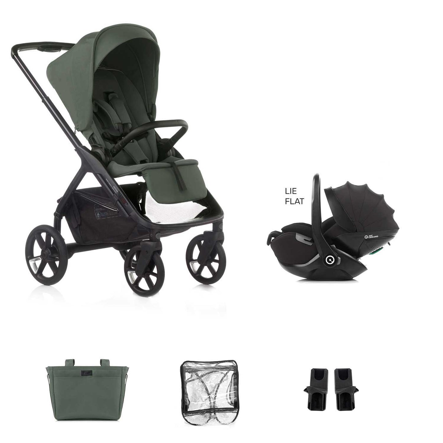 Jane Keep Pushchair + Kombibaby Lie-Flat 360 Car Seat Travel System