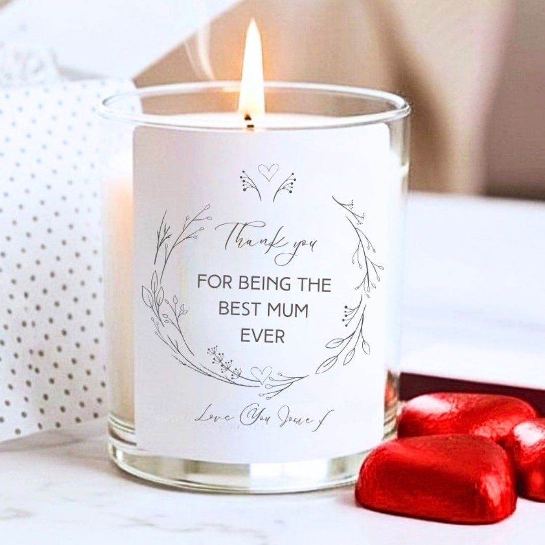 Personalised Thank you For Being The Best Mum Ever Candle Gift Set | Birthday