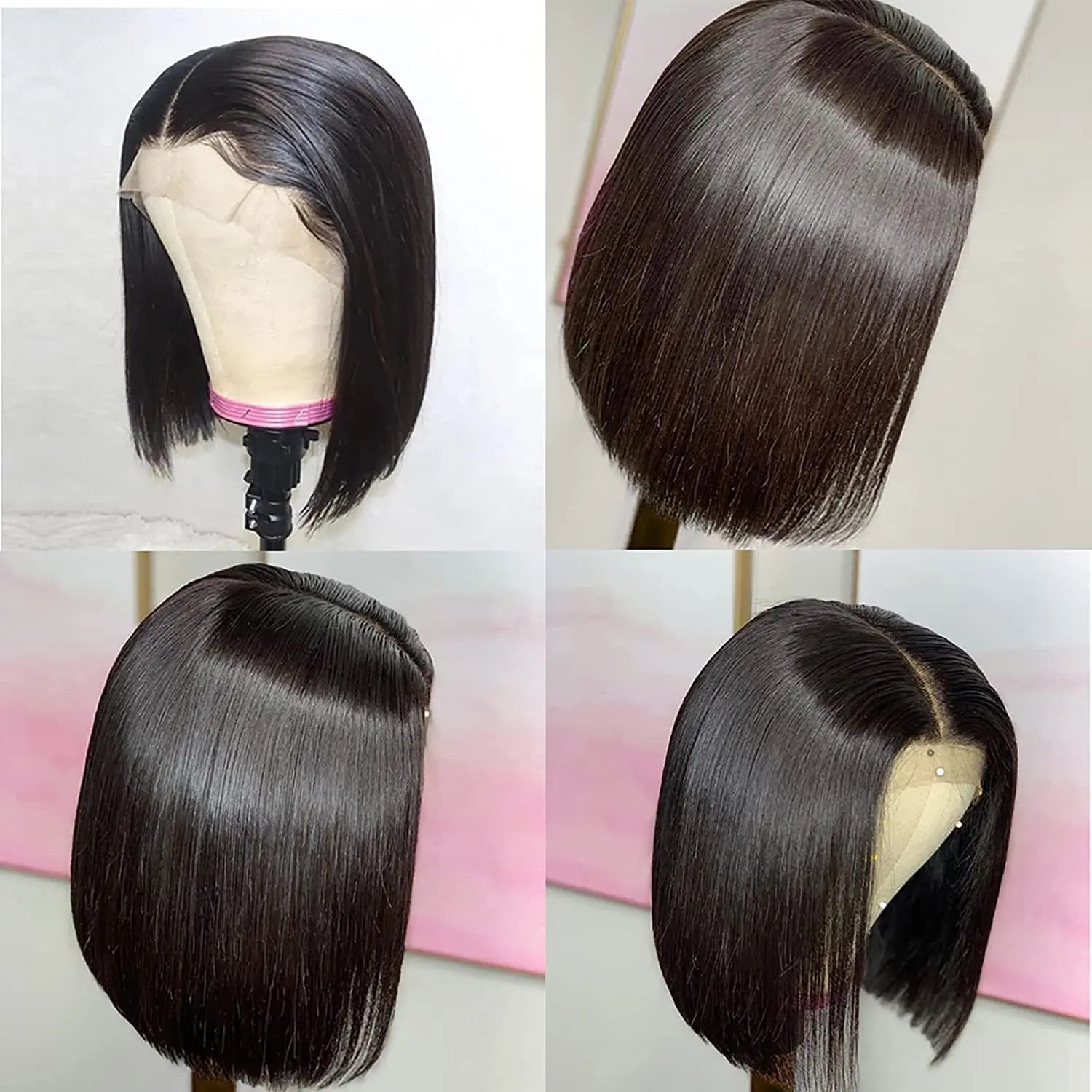 613 Blonde Short Bob Wig Transparent Lace Front Human Hair Wigs Straight 13X4