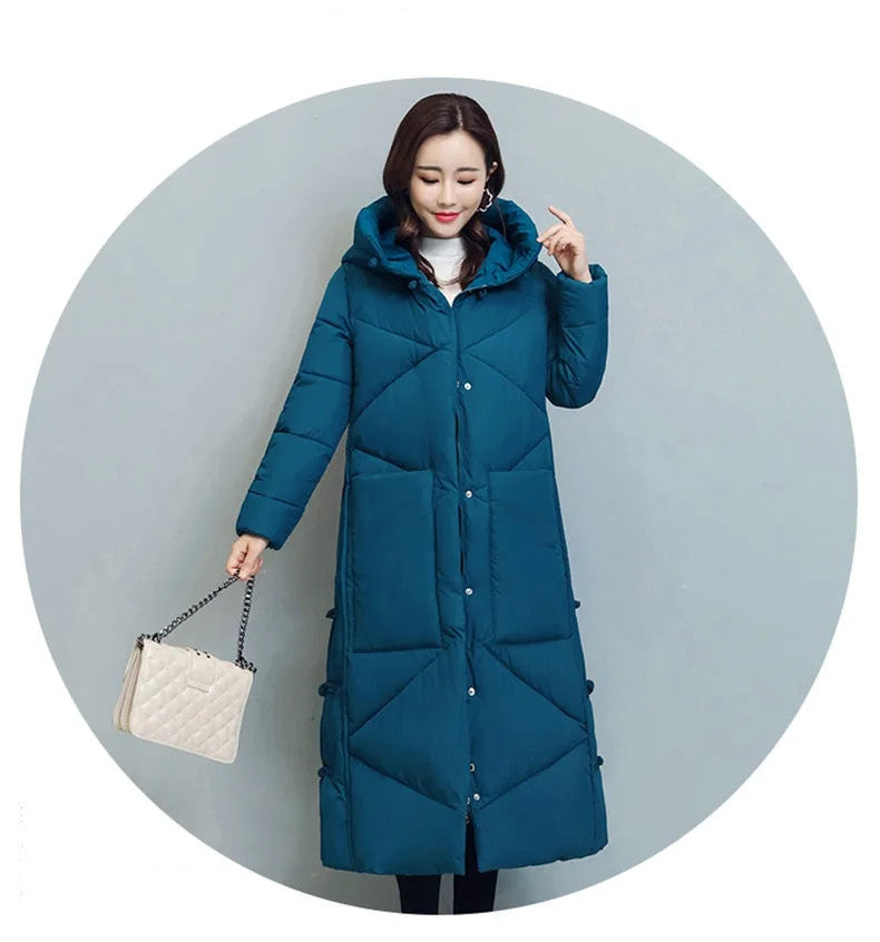 Women's Fashionable Thick Cotton padded Warm Snow Outerwear Windproof Hooded