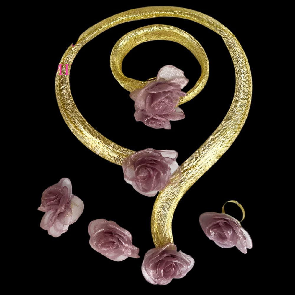 2025 Unique Jewelry Sets for Women Brazilian Hollow Colorful Flower Necklace