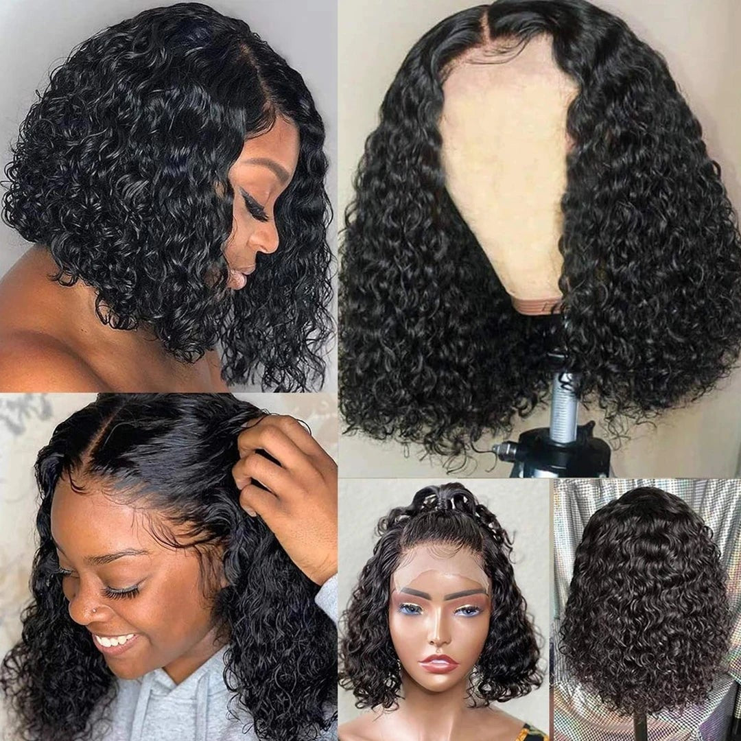 Afro Kinky Curly Short Bob Wig 13x4 Bob Wigs Human Hair Jerry Curly Lace Front