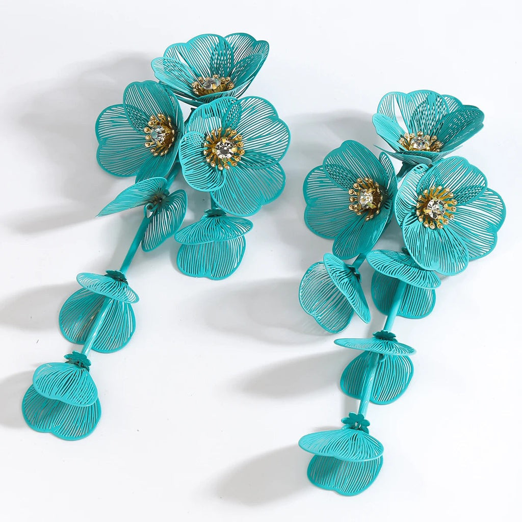 Best Lady 3pcs Handmade Flower Inlaid Rhinestone Vintage Jewelry Set - Perfect