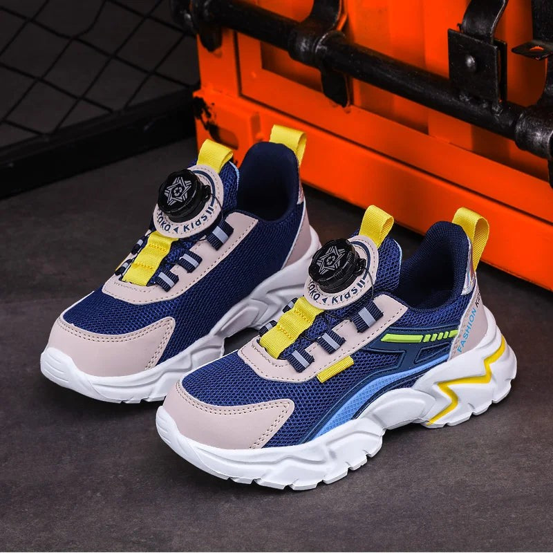 New Children Sports Shoes Boy Sneaker Black Mesh Summer Breathable Kids Casual