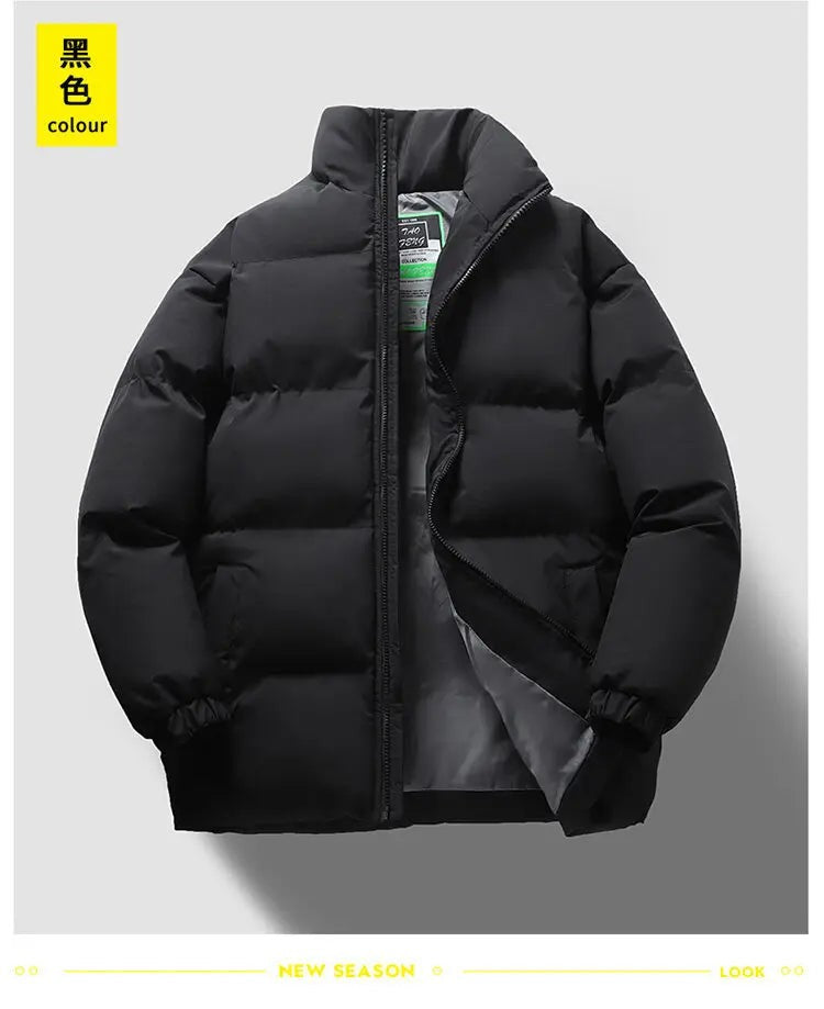 Men's Winter Thick Sports Trendy Stand Up Collar Parka Jacket