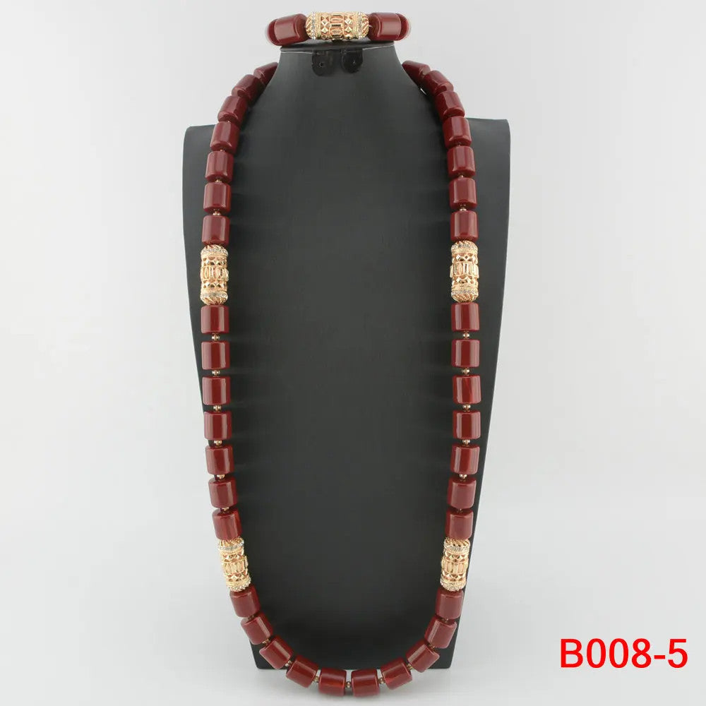 Traditional Nigerian Wedding Artificial Coral Beads Bridal Jewelry Sets African