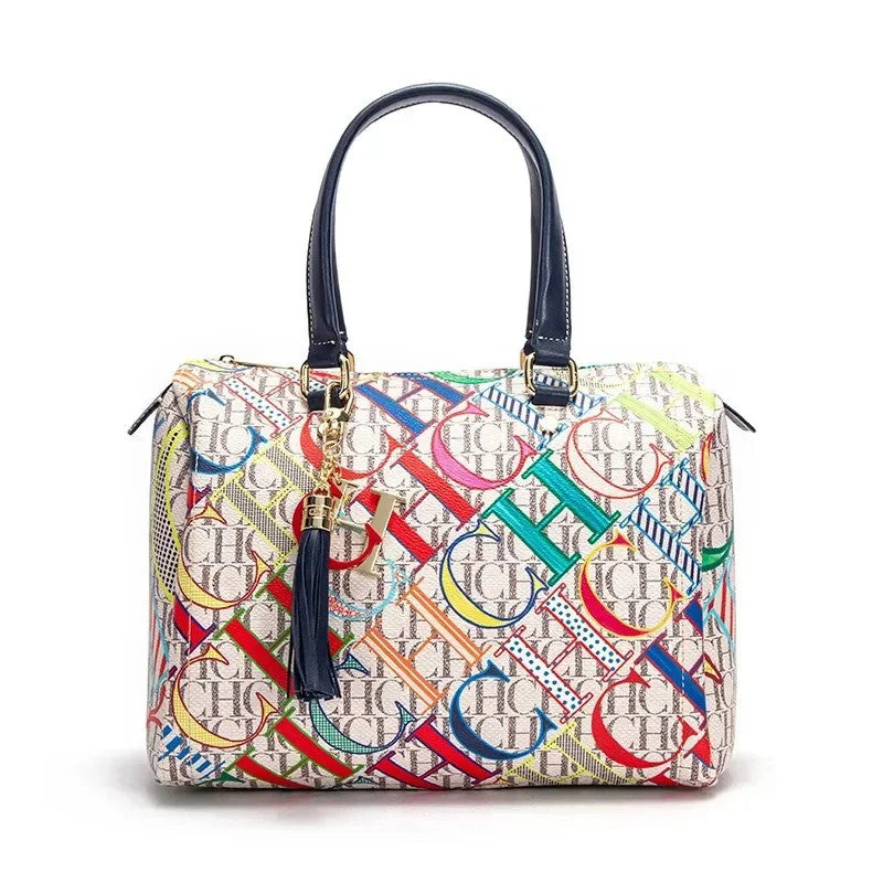 Women's Commuter Crossbody Colorful Printed Monogram Bag