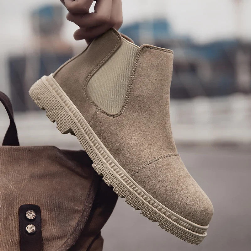 New Winter Boot Casual Shoes for Men Round Toe Slip-on Trendy All-match British