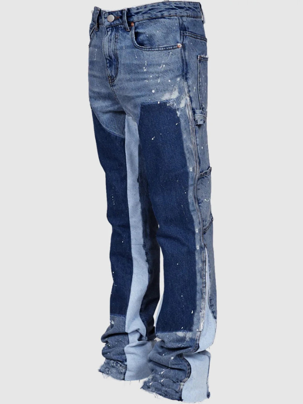 Men's Fashion Jeans Work Pants, European and American Fashion Workwear Elastic