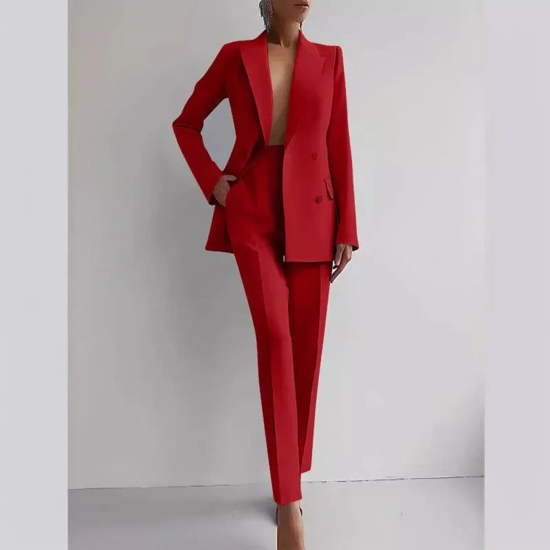 Women's Suit Set Long Pants Ensemble Fashionable Office Wear