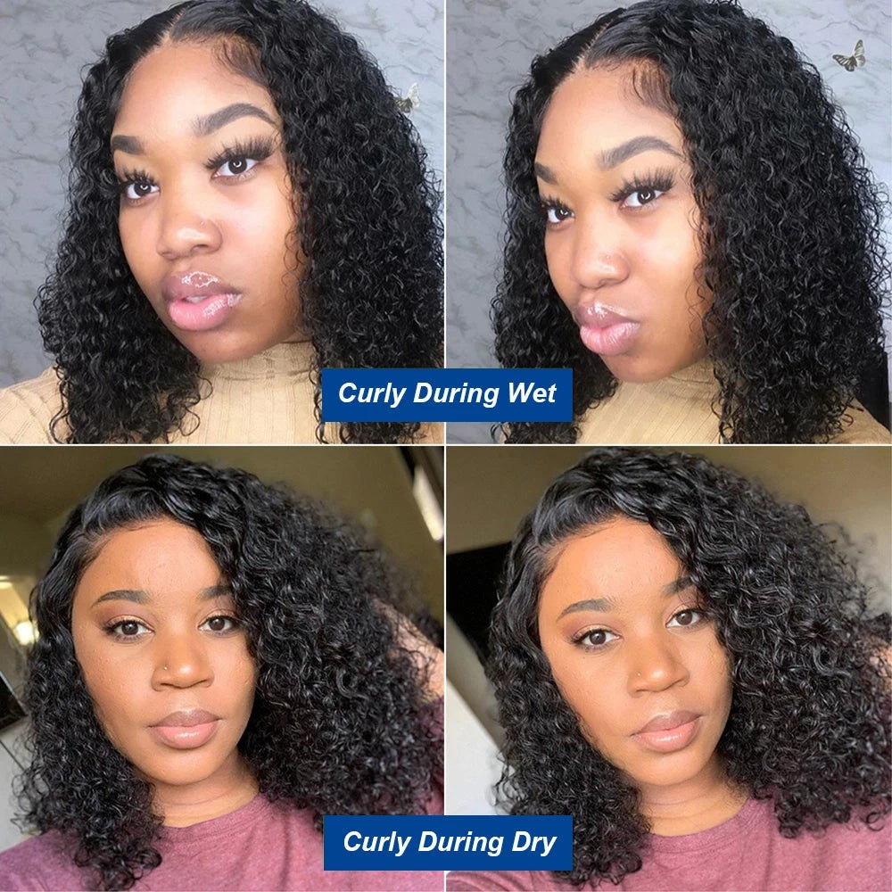 Afro Kinky Curly Short Bob Wig 13x4 Bob Wigs Human Hair Jerry Curly Lace Front