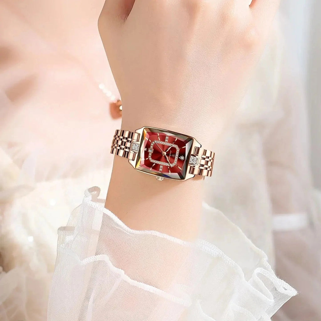 Luxury Elegant Watch For Women Date Waterproof Rectangle Ladies Watch