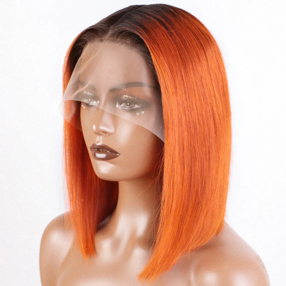 Ombre Blond Wig Brazilian Remy Hair Short Bob Human Hair Wigs Highlight P4/27