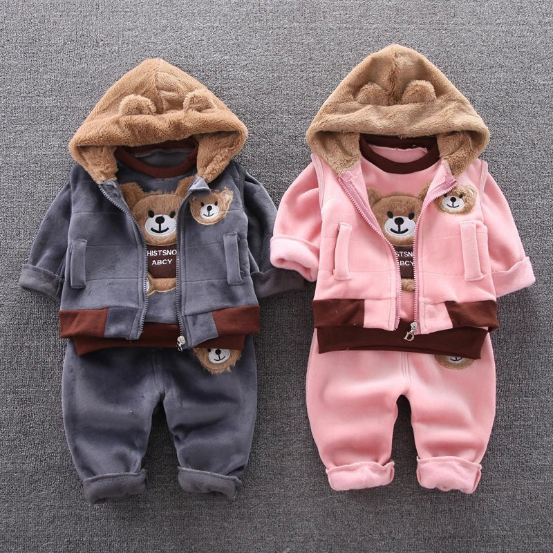 3pc/Set Animal Bear Baby Set For Newborn Winter Infant Clothing Sets Super Keep