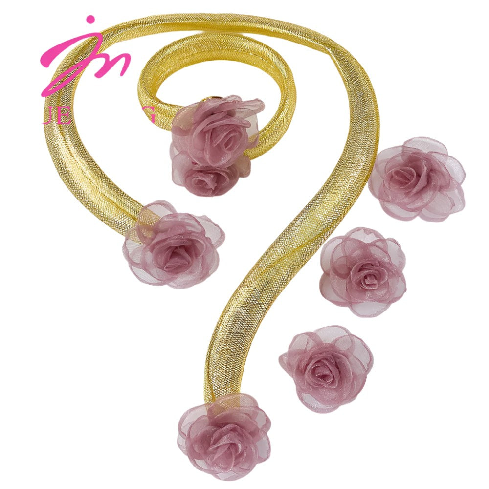 2025 Unique Jewelry Sets for Women Brazilian Hollow Colorful Flower Necklace