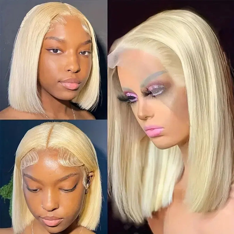 613 Blonde Bob Wig Human Hair 13x4 Lace Front Wigs Human Hair Pre Plucked