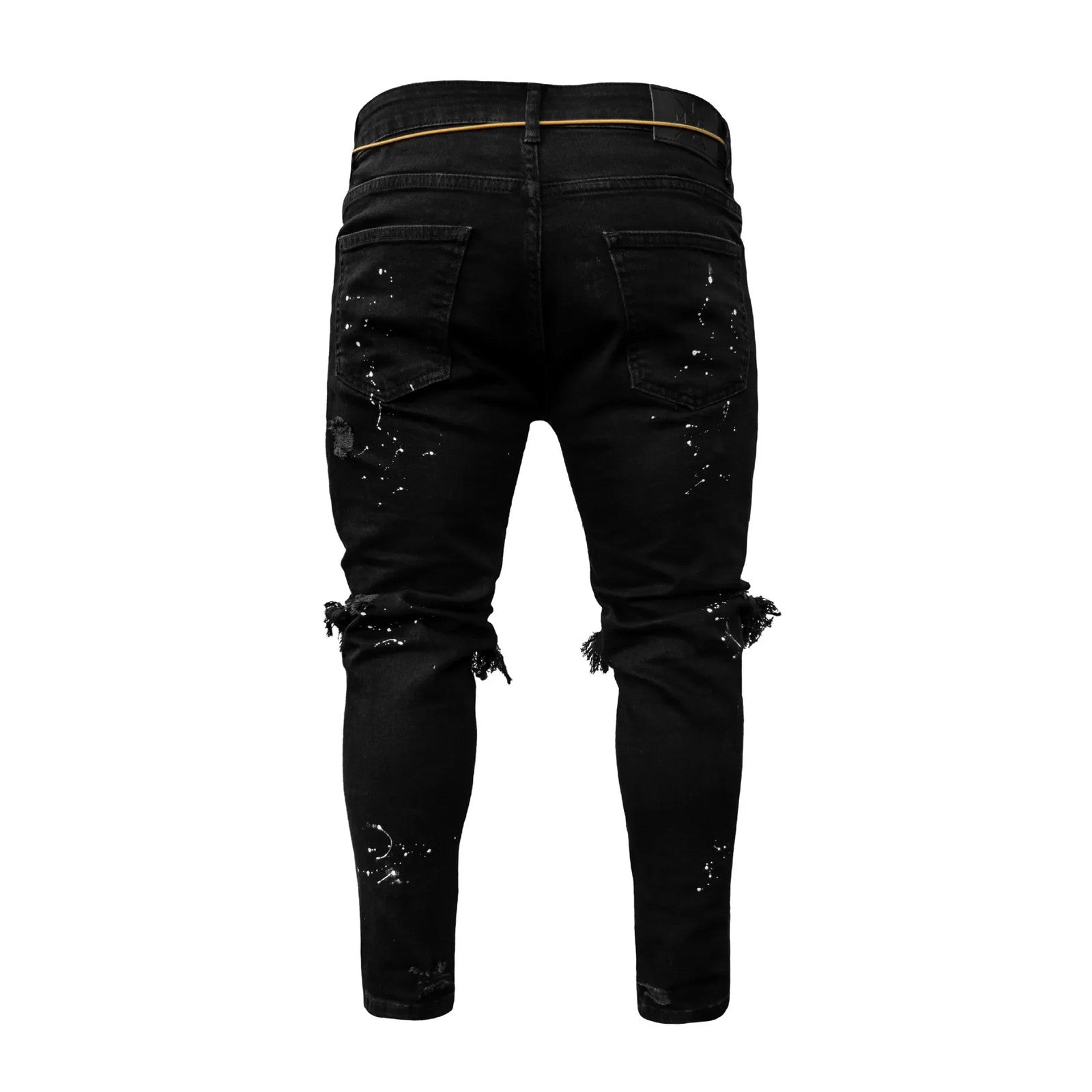 New 2025 Ripped Hole Jeans for Men Hip Hop Cargo Pant Distressed Denim Jeans