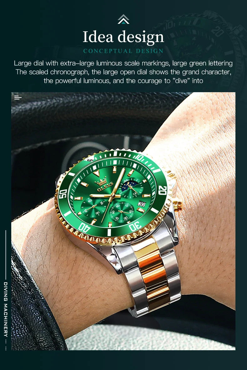 OLEVS Men's Watches Top Brand Luxury Watch for Men Original Waterproof