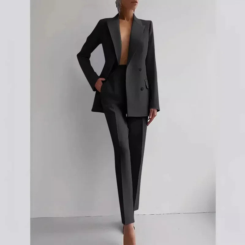 Women's Suit Set Long Pants Ensemble Fashionable Office Wear