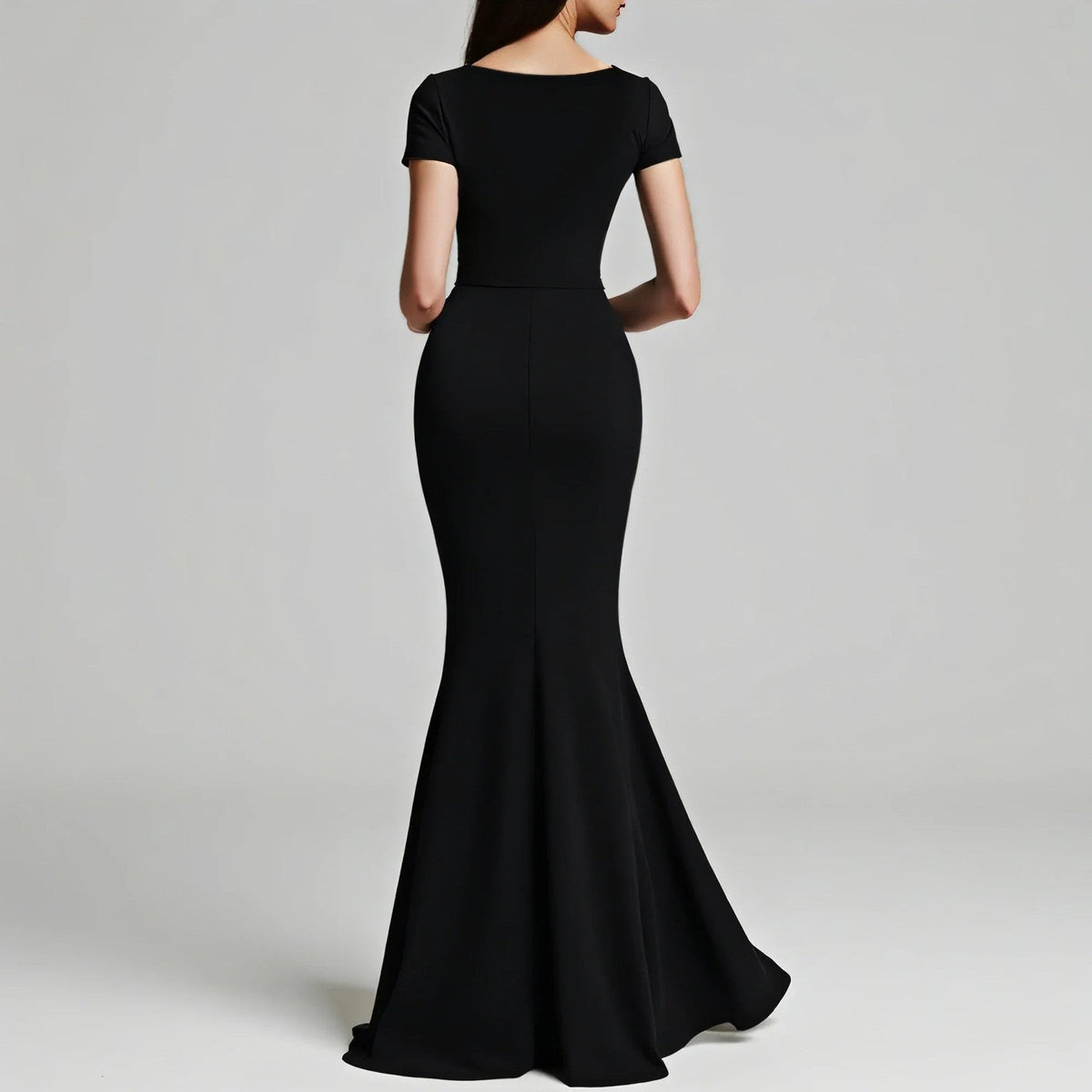 Sweetheart Neck Mermaid Maxi Dress | Short Sleeve | Solid Colour | All Season