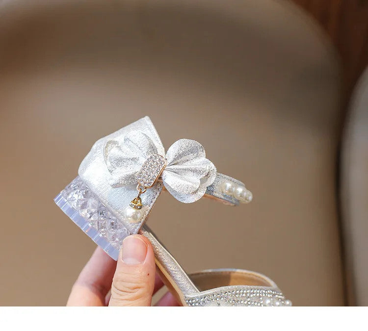 Girls Sandals Fashion Summer New Sequin Princess Shoes Bow Children's Sandals