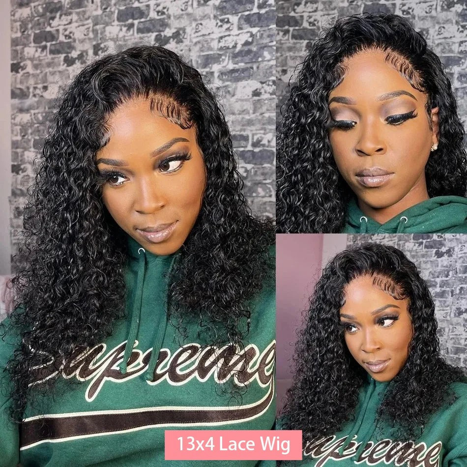 200% Short Curly Bob Wigs Lace Front Human Hair Wigs 13x4 4x4 Deep Wave Lace