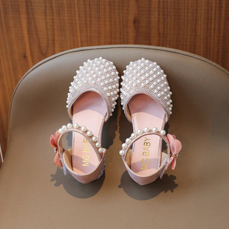 Girls Sandals Fashion Summer New Sequin Princess Shoes Bow Children's Sandals