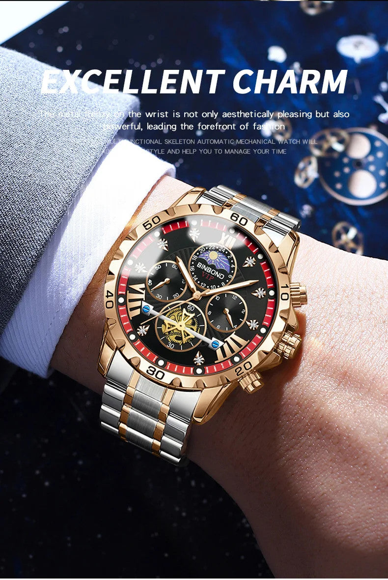 Luxury Men's Watches Trend Fashion Original Quartz Watch for Man Flywheel Style