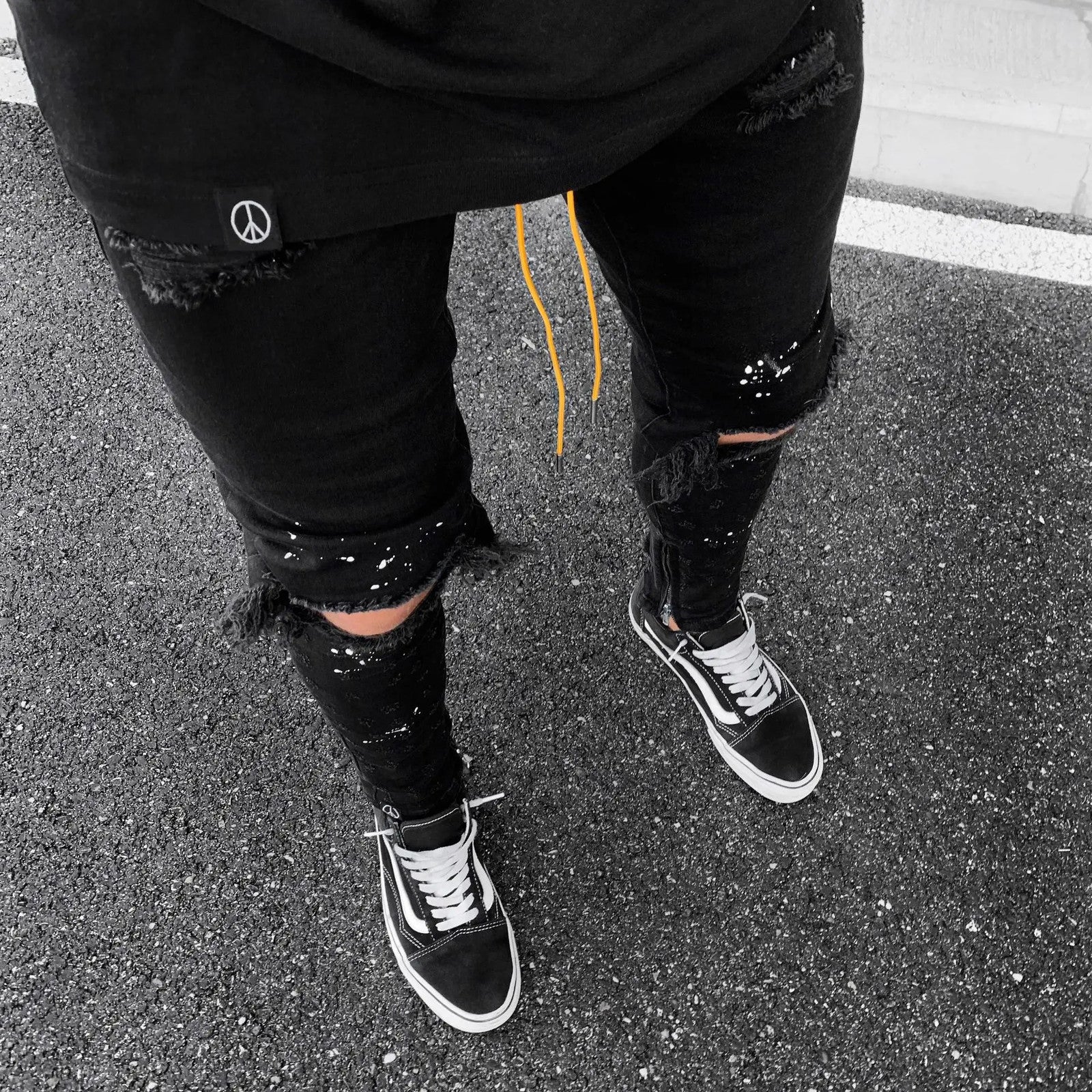 New 2025 Ripped Hole Jeans for Men Hip Hop Cargo Pant Distressed Denim Jeans