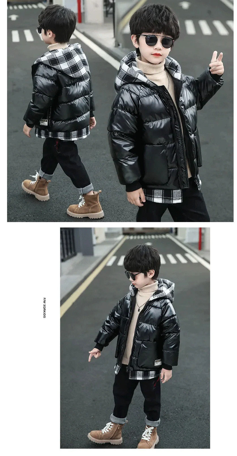 Children's Padded Jacket New Boys Down Padded Jacket Kids Winter Hooded Jacket
