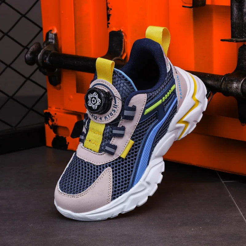 New Children Sports Shoes Boy Sneaker Black Mesh Summer Breathable Kids Casual