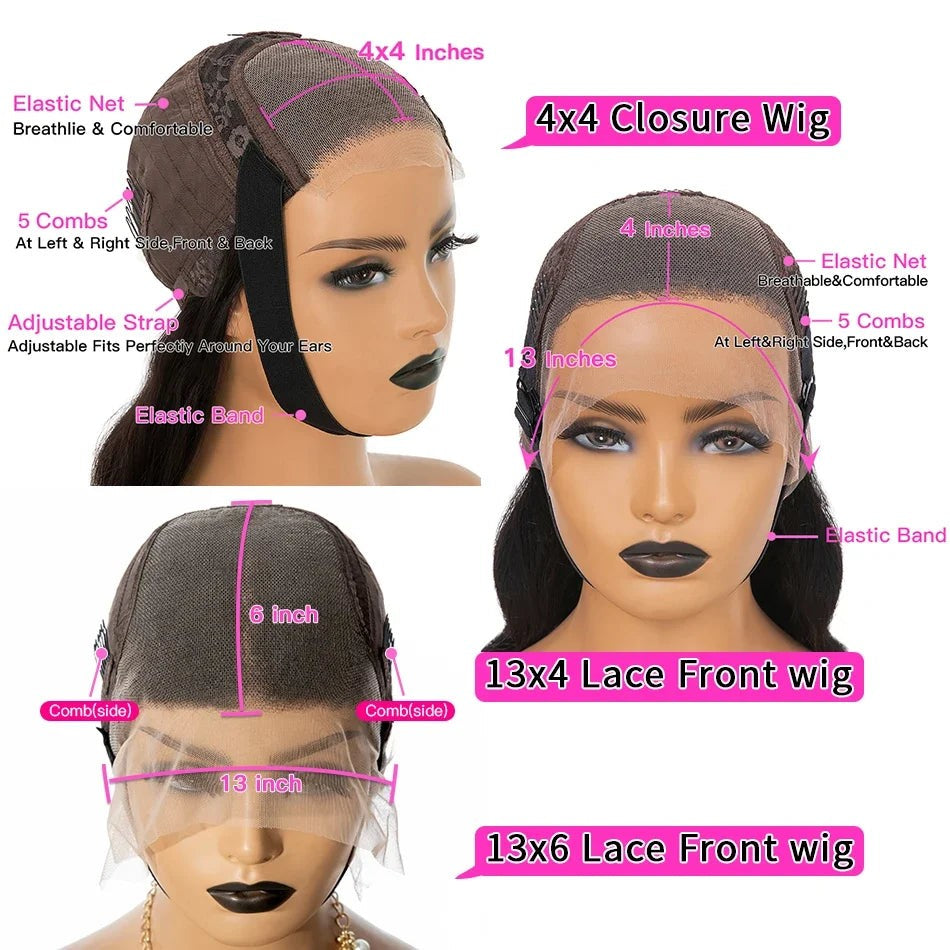 Yaki Straight Wig 360 Lace Frontal HD Human Hair Wigs Full Lace Kinky Straight