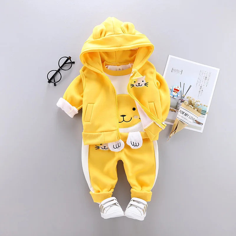 3pc/Set Animal Bear Baby Set For Newborn Winter Infant Clothing Sets Super Keep