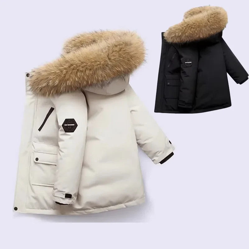 Kids Winter Jacket -30℃ Warm Padded Coat | Thick Velvet Parkas for Children